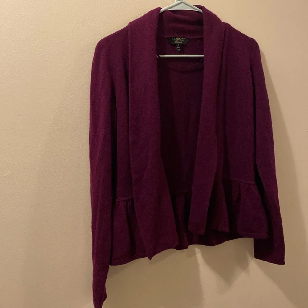 Cashmere Charter Club - luxury - size small - open purple cardigan -